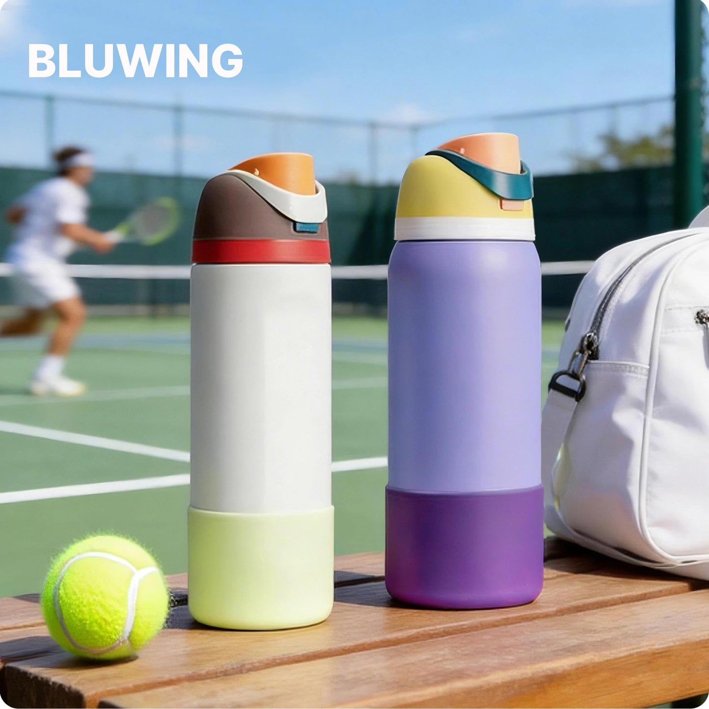 Bluwing Silicone Water Bottle Boot for Owala 24 oz, Anti-Slip Protective Sleeve Bottom for Owala 24oz FreeSip/Twist/Flip Insulated Water Bottle(Glitter Rose)