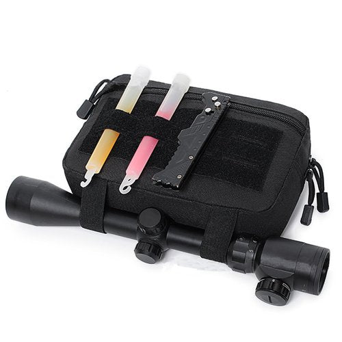 Tactical Molle Pouches Tactical Admin Pouch Compact Molle EDC EMT Utility Bag Gadget Gear Bag Military Organizer Tool Pouch of Double Layer Design Medical(Black)