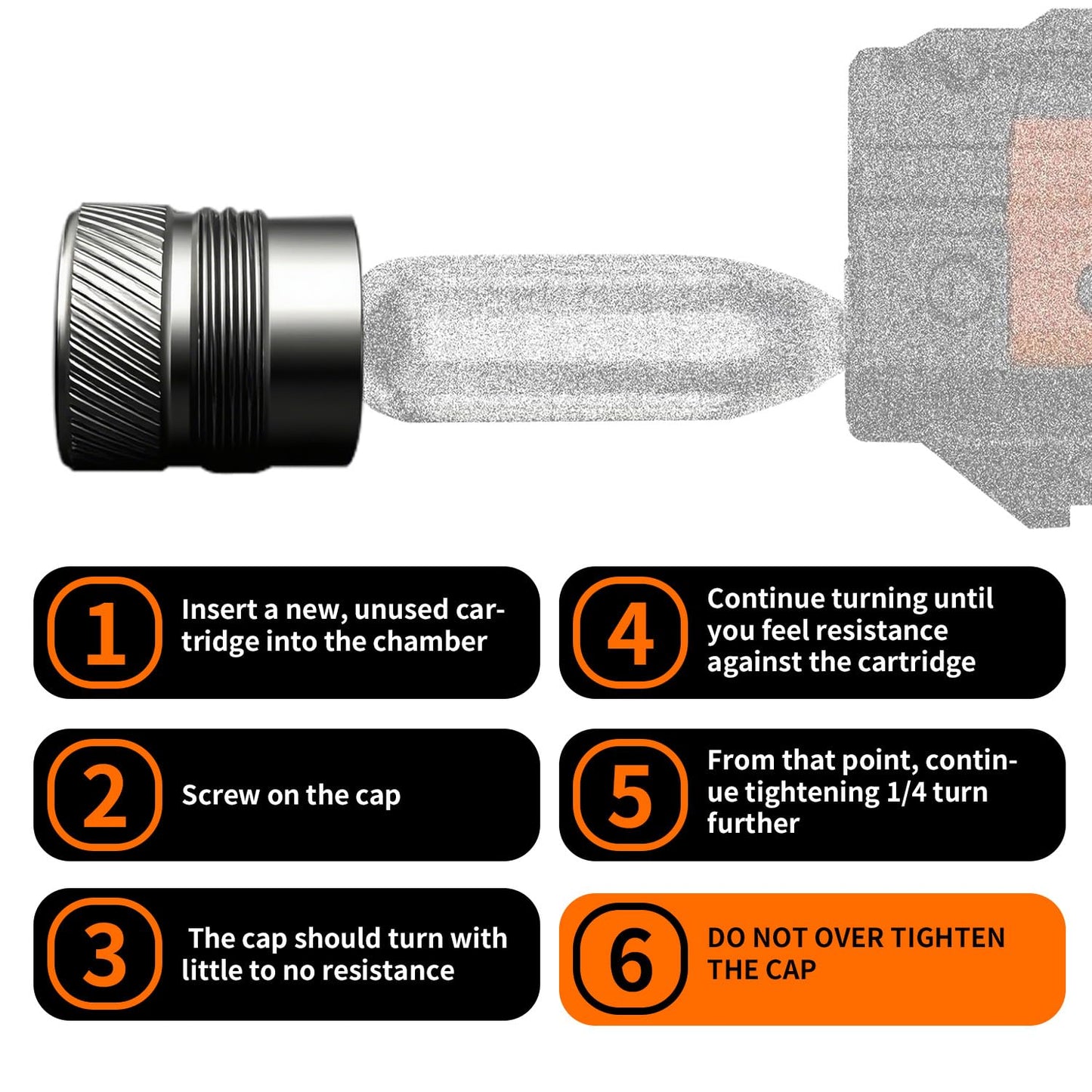 Byrpro Fast Cap Adapter - Cartridge Quick Change Cap - Cylinder Quick Replace Accessories Compatible with BYRNA SD/LE/EP/HD (1 plece, Black)