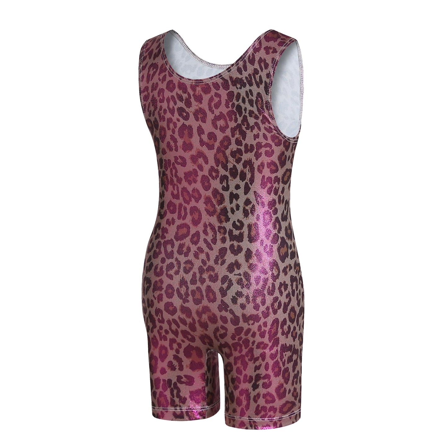 Phineein Leotards for Girls Gymnastics - Toddler Dance Biketards Spotted Pink Leopard Athletic Dance Wear, 4/5