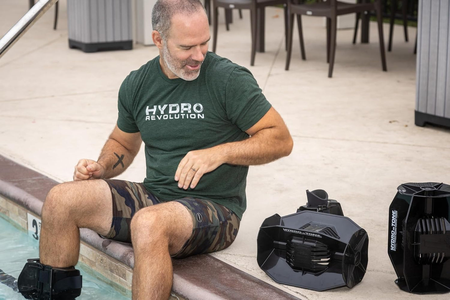 Hydro-Tone Total Body Pool Weights for Water Exercise | Isokinetic Functional Water Weights | Build Muscle - Easy on Joints | Aquatic Pool Weight | Quick Start Guide