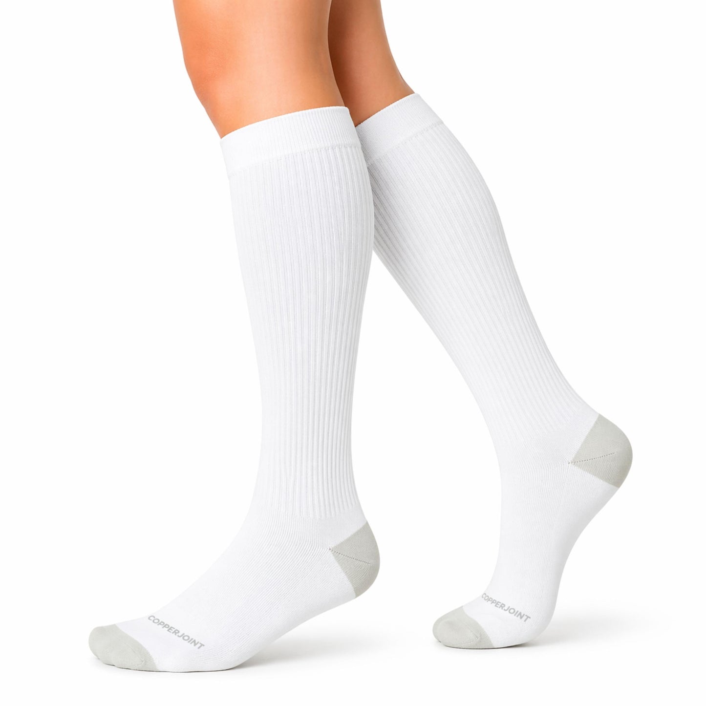 CopperJoint Knee High Compression Socks for Women and Men, Graduated Long Compression Socks for All-Day Standing, Sports & Travel, 15-20 mmHg Leg Support for Daily Wear