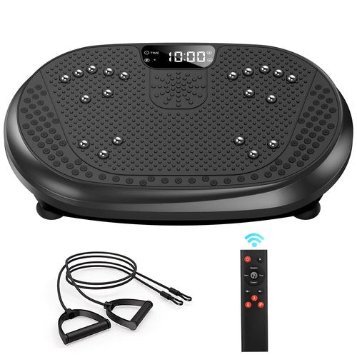 Vibration Plate Exercise Machine, Vibrating Fitness Platform for Lymphatic Drainage, Full Body Shaker Workout Equipment, Bluetooth Power Shaping Vibrate Plate, Board Sport for Home Exercise Gym, Black