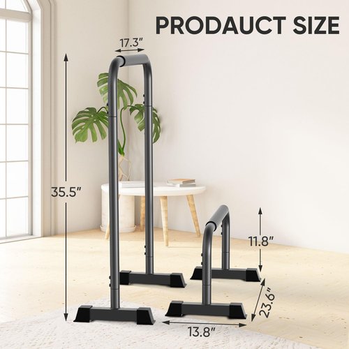 Klismos 2-in-1 Adjustable Dip Bar Stand – Heavy Duty Parallel Bars for Home Workout, Strength Training & Calisthenics