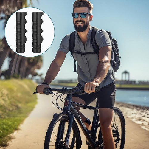 Giantree 2pcs Bike Handlebar Grips, Non-Slip Tricycle Handlebar Grips, 3/4 Inch Bicycle Grip, for Universal Kids Bikes Mountain Bikes Scooters Balance Bike Folding Bike (Black)