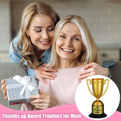 VioraWhite Mothers Day Birthday Gifts for Mom from Husband Daughter Son World's Greatest Mom Trophy Small Funny Gold Trophy Cup Best Mama Ever Gift for Mother's Day Birthday Appreciation Award Present