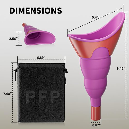 PFP Female Urination Device - Portable Stand Up Urinal for Women with Storage Pouch, Hygienic Travel Companion for Outdoor & On-The-Go Use, Perfect for Hiking, Camping, Travel