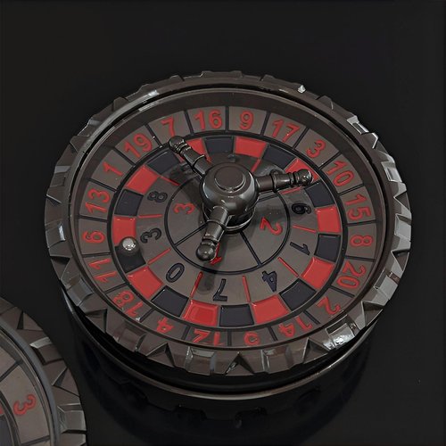 Roulette Spinner for DND Dice Set, 3-in-1 Dragon Metal D&D Dice with Gift Case for Dungeons and Dragon Game, RPG Role Playing Table Game Gifts (Black-red, 3-in-1)