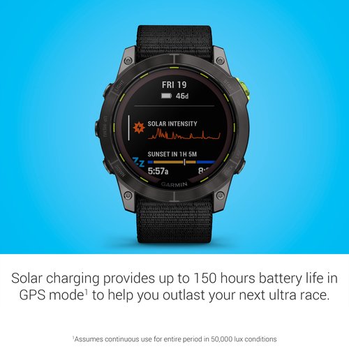 Garmin Enduro™ 2 – Ultraperformance Watch, Long-Lasting GPS Battery Life, Solar Charging, Preloaded Maps (Renewed), Black