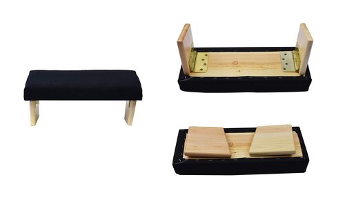 Mudra Crafts Black Foldable Meditation Chair - Yoga Zen Meditation Bench Kneeling Stool - Wooden Meditation Stool with Cushion - Prayer Kneeler Seiza Meditation Seat
