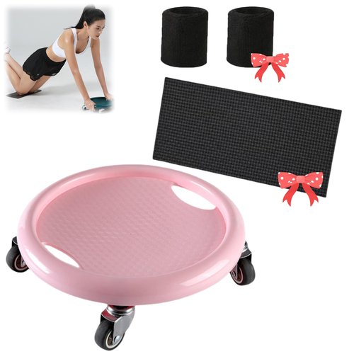 Ab Roller Wheel,Portable Women's Multifunctional Abdominal Wheel Board with Mat,360° Rotation, for Beginners or Professionals to do Full-Body Fat-Burning Abdominal Exercises in the Gym or at Home (Black)