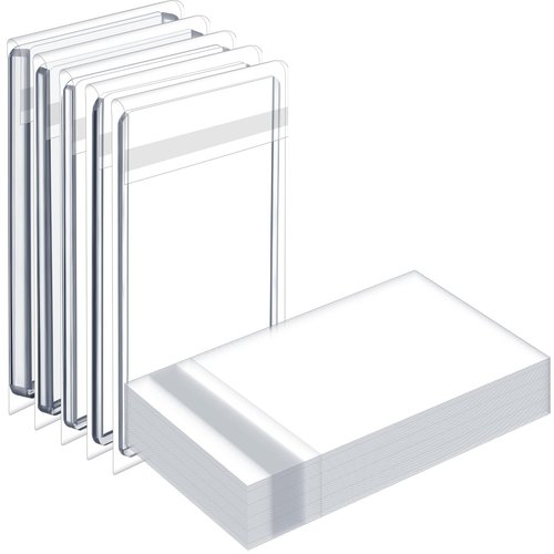 AmazingSpark 300 Pcs Resealable Team Bags for Trading Cards Holders 35-130pt, Fit Graded Card Sleeves Sports Slabs Sleeves Plastic Collectible Slabs Protection