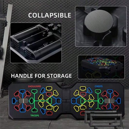Push Up Board, Foldable 19 in 1 Push Up Bar with Resistance Bands,Portable Multi-Function Push up Handles for Floor,Professional Push Up Strength Training Equipment