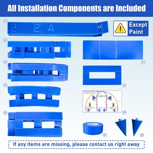 LndscLaser Waterproof Basketball Court Stencil Kit for Concrete, Basketball Court Marking Kit, Plastic Material, Sun-Resistant NOT Paper Board, Durable,Reusable, Can be Used More Than 100 Times