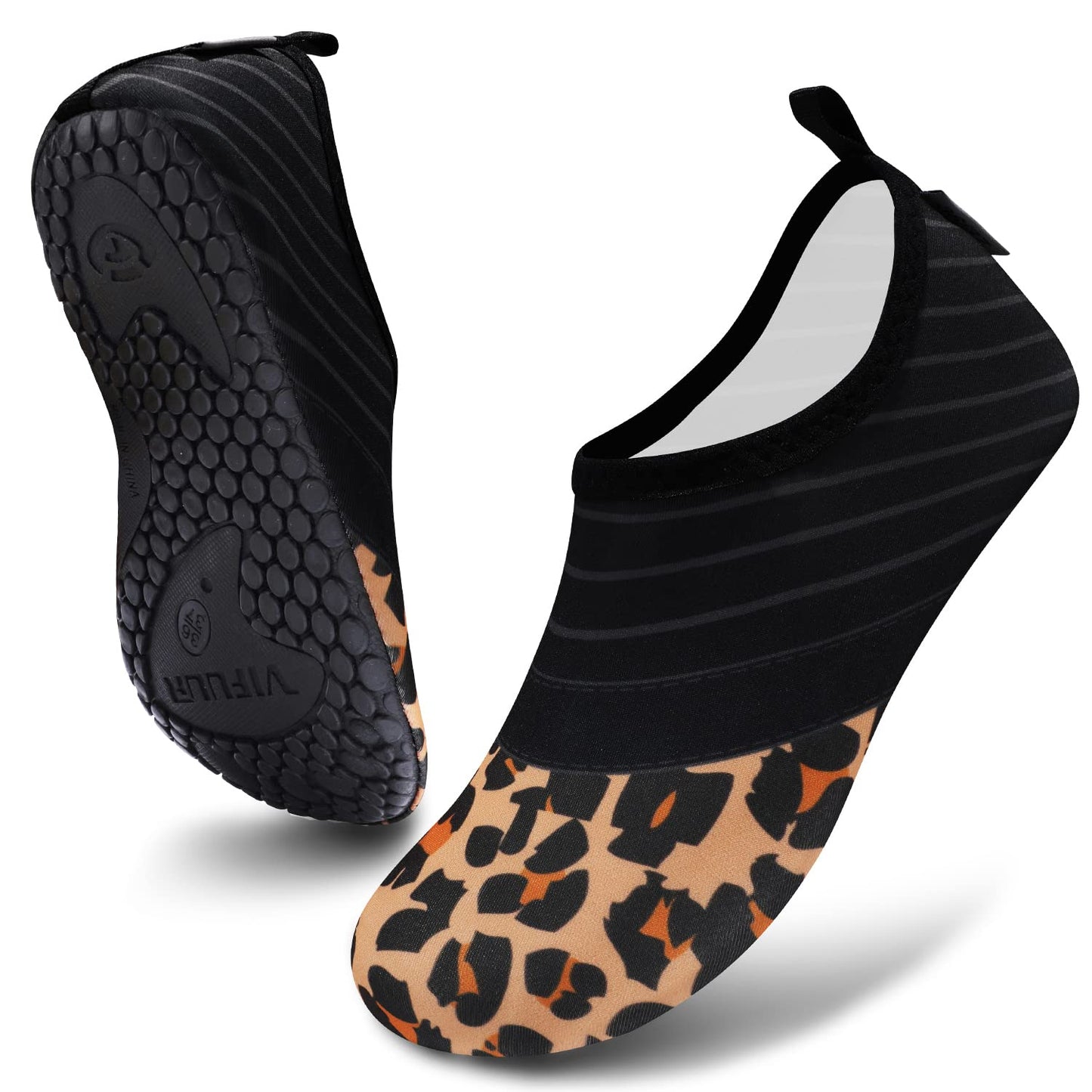 VIFUUR Water Sports Unisex Shoes Splice Orange Leopard - 9-10 W US / 7.5-8.5 M US (40-41)