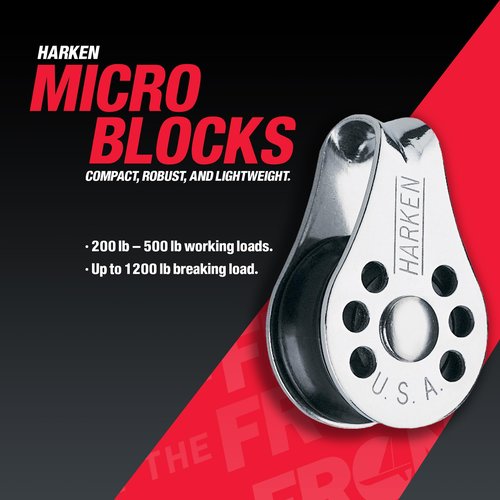 HARKEN Premium Sailing 22mm Single Micro Boat Cheak Block, Part 233