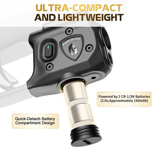 WARRIORLAND Pistol Light Laser Combo Fits Springfield Armory Hellcat Pro, Compact 150-Lumen Trigger Mounted Tactical Weapon Light with Red Laser & White LED, Power Indicator & 3 Light Mode, SLL-110