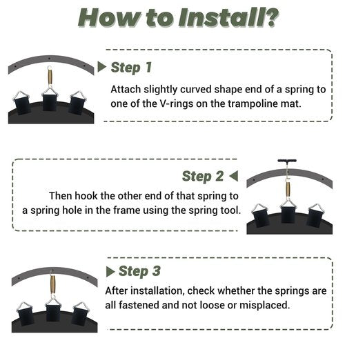 LOIUO Trampoline Springs Replacement 3.5" to 8.5" Galvanized Steel Heavy Duty High Tensile Universal Trampoline Accessories with T-Hook Tool, 12 to 48 Pack