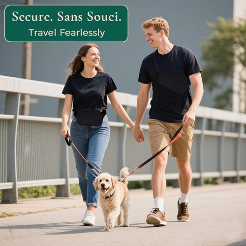 Anti-Theft Fanny Pack for Women &Men, Lightweight Secure Crossbody Waist Bag with Anti-Slip Adjustable Strap for Travel, Hiking, Running, Water-Resistant Belt Bag, Everyday Essentials Organizer Black