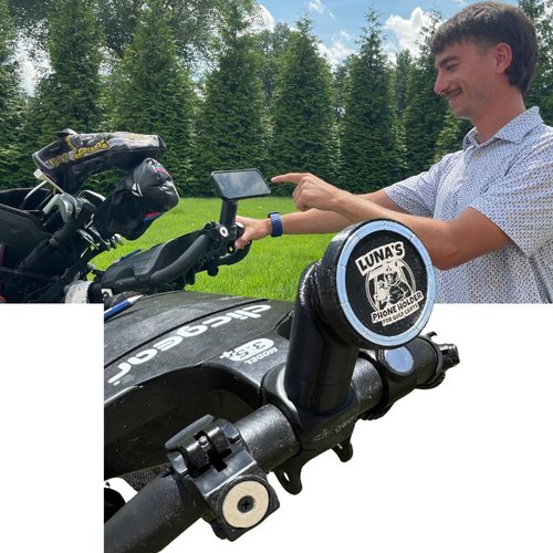 Luna's MagSafe Compatible with ClicGear Golf Cart Compatible Phone Mount, 45 lb Rated Magnet, Ball Joint Adjustable Head, Compatible with iPhone 12 and Later