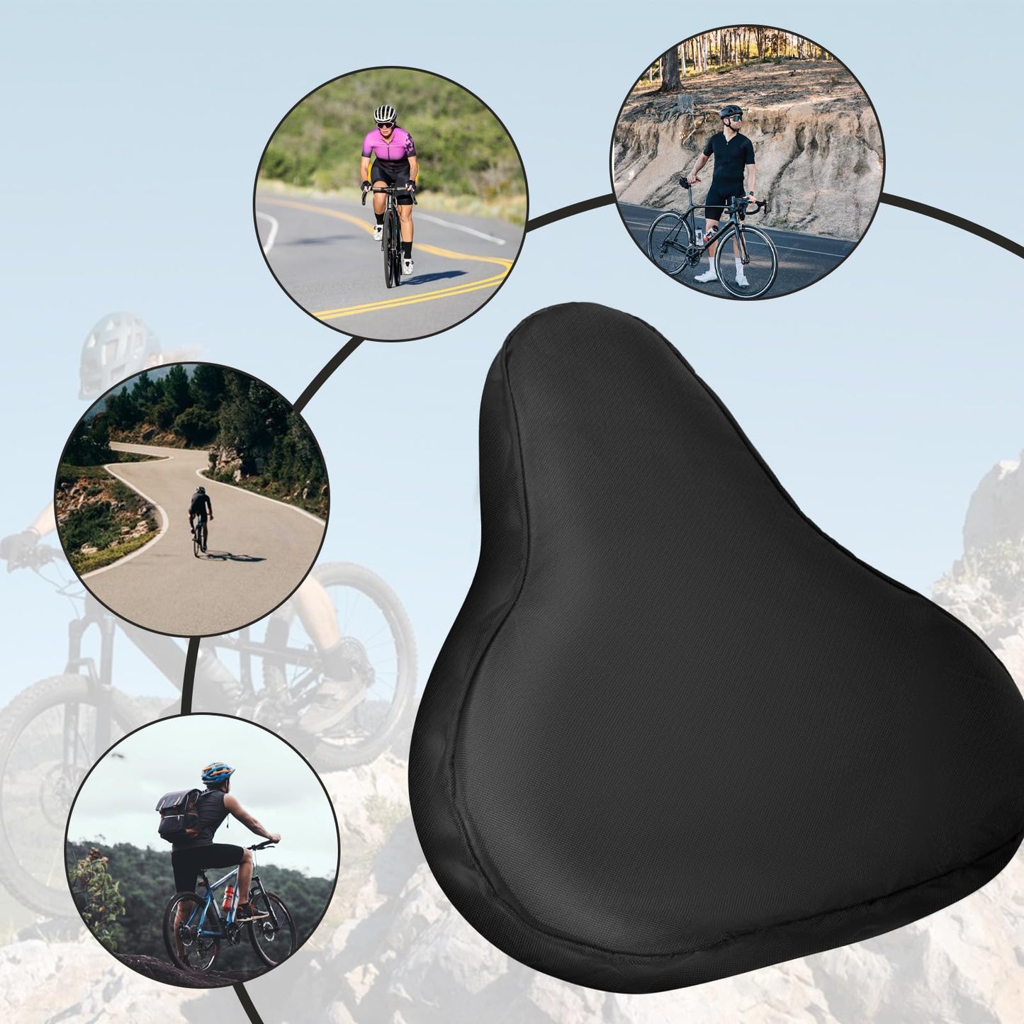 2 Pcs Bike Seat Cover with Drawstring Waterproof UV Protection Bicycle Seat Cover Rain Dustproof Covers for Bicycles Road Bikes Mountain Bikes
