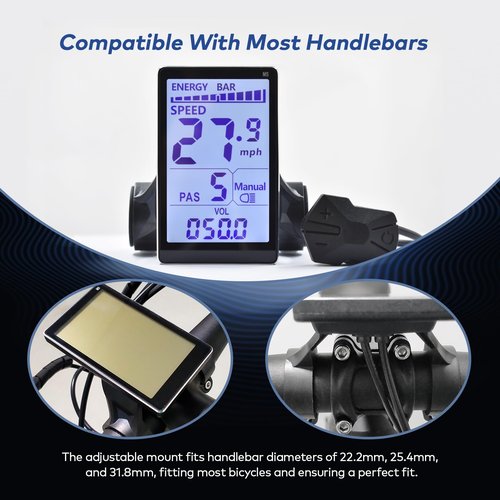 Mcezdy Ebike Display, UART No. 2 Protocol, 24V-60V Aluminum Alloy Frame Cycling Computer, Ebike LCD Display to Enrich Cycling Journey