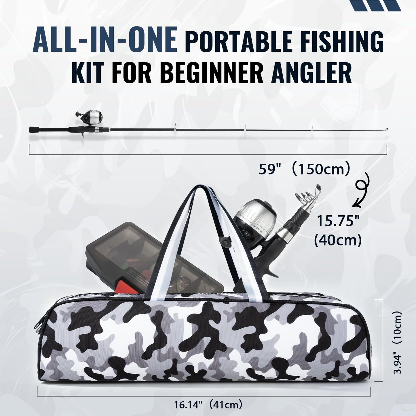 WIDDEN Kids Fishing Pole, Youth Fishing Rod and Reel Combo - Telescopic Portable Fishing Pole with Tackle Box Bag Starter Anglers Set, Fishing Gear Kit for Boys Girls Teens Age 5-18 and Beginners