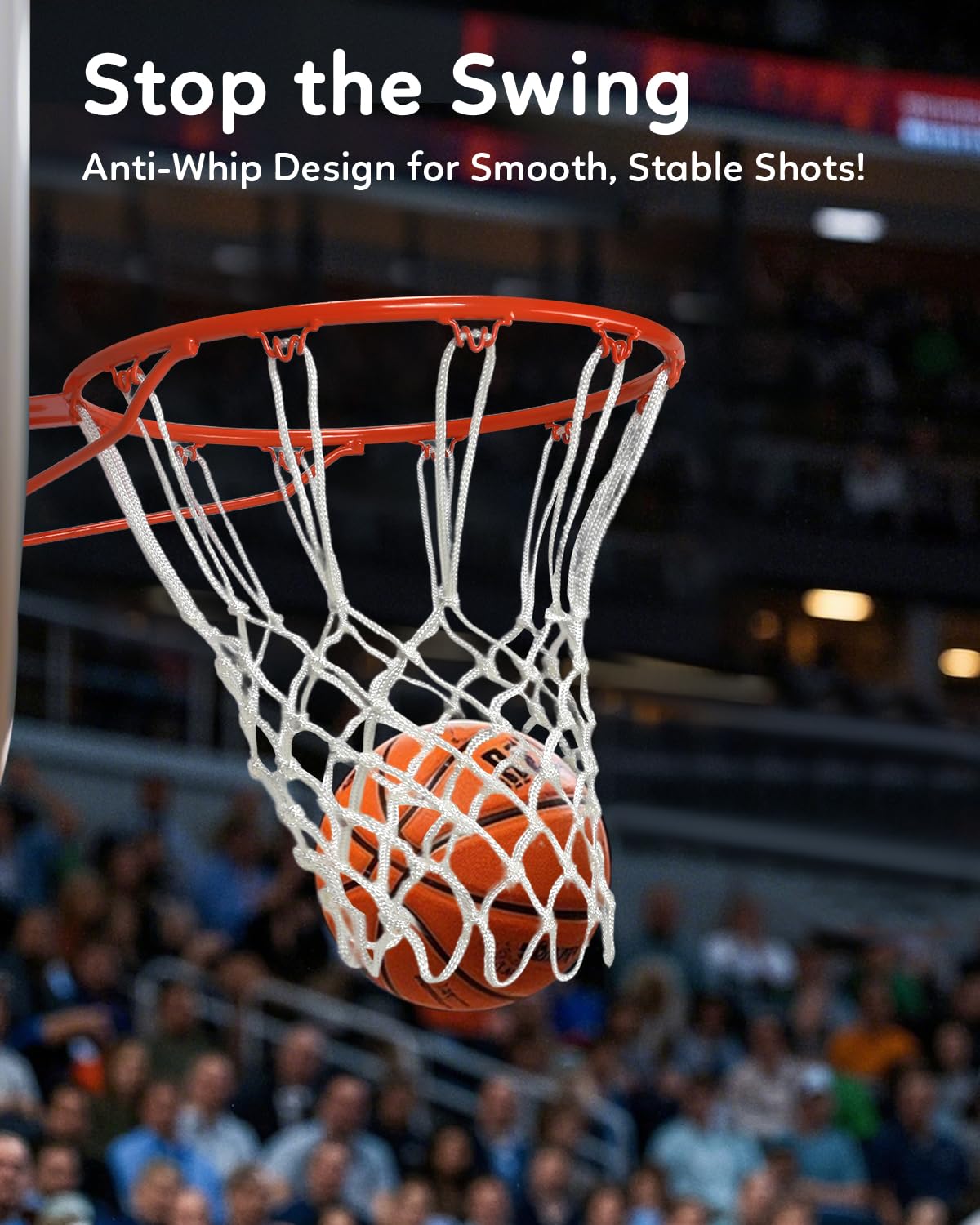 Basketball Net Heavy Duty Outdoor - 7.16oz, 12 Loops Anti-Whip All-Weather Sports Net, Replacement Net for Standard Rims, Compatible with Pool Hoop, Backyard Court & Indoor Goals - 2 Pack