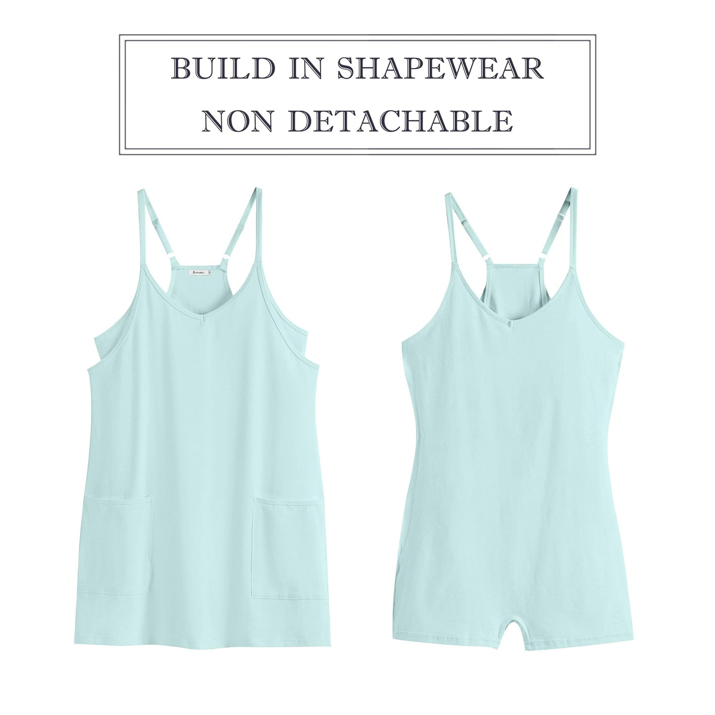 ANRABESS Women Athletic Dress Summer Tennis Workout Active Sports Mini Romper Dress Built in Shorts Travel Vacation Clothes Mint Green X-Large