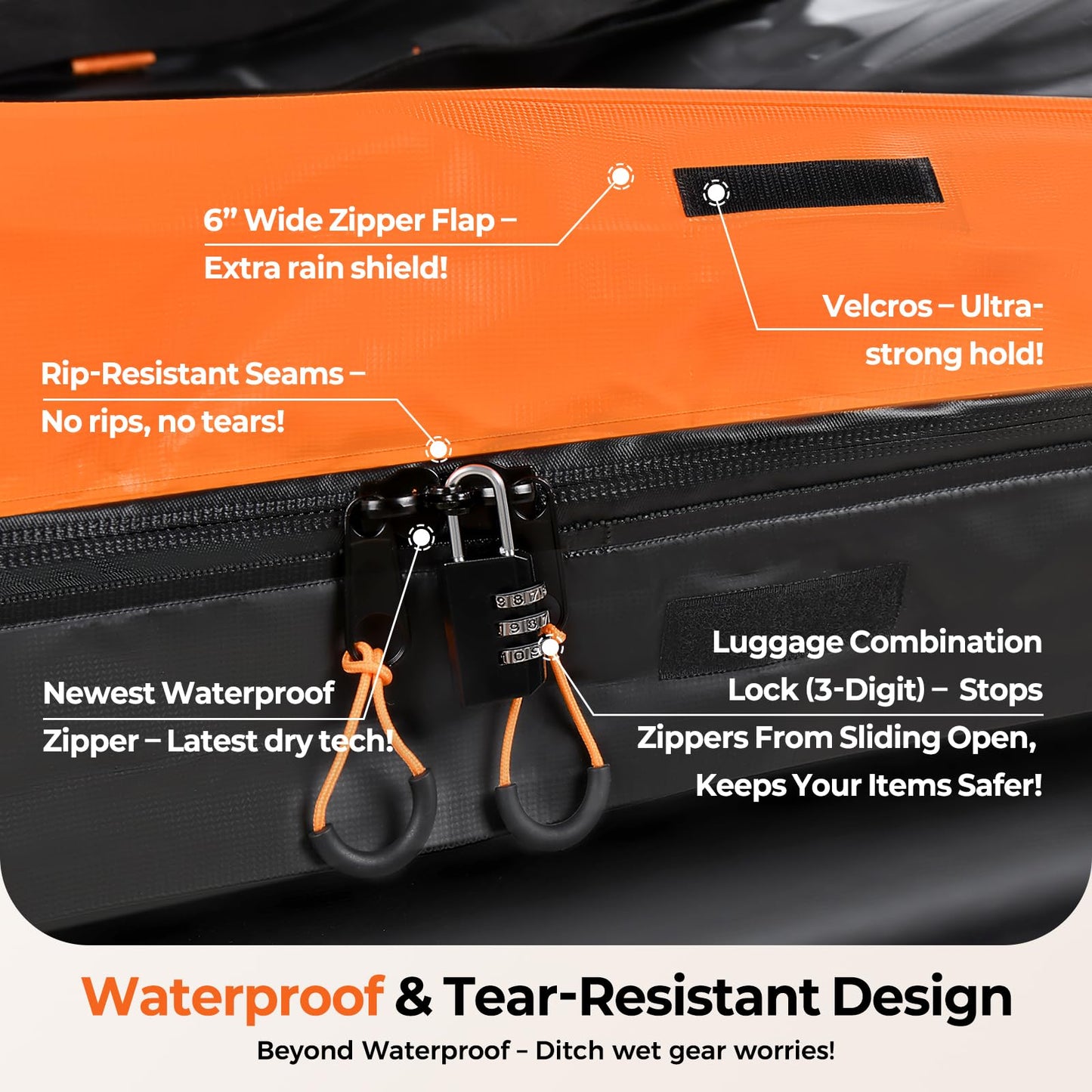 Truckiipa Car Rooftop Cargo Carrier Bag, 20 Cubic Feet Waterproof Roof Cargo Carrier Bag, Soft Shell Car Top Cargo Box for All Vehicles with/Without Racks, Anti-Slip Mat, Door Hooks, Luggage Lock