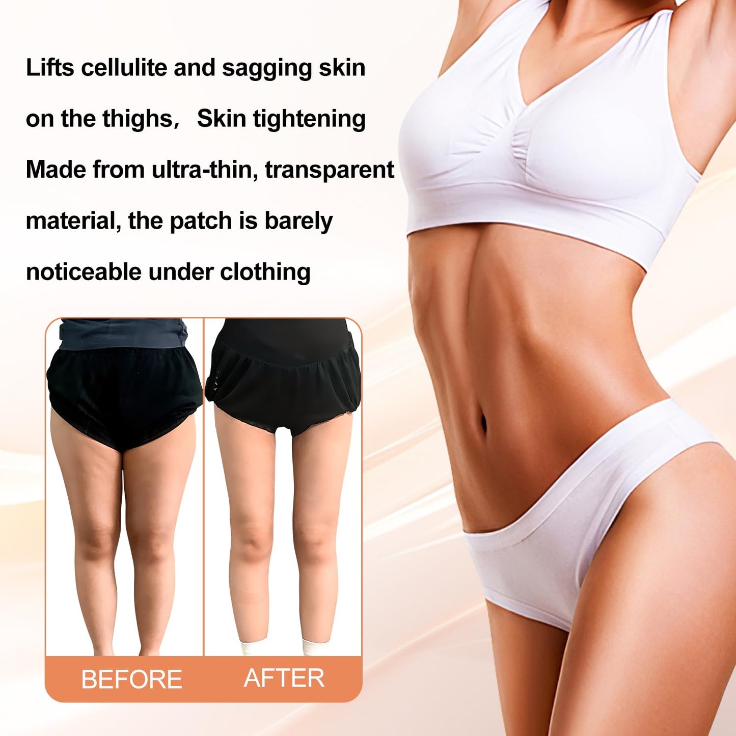 10PCS Hey Nip Thigh Lift Tape,Lift and Glow Patches Legs,Instant Lift Invisible Patches,Transparent Anti-Chafing Skin Lifting & Firming,Invisible Waterproof Adhesive Body Tape,for Inner Thighs