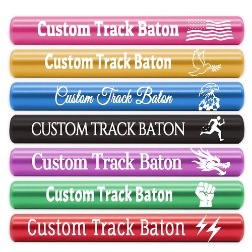 LMJUEJIN Custom Track Baton, Personalized Aluminum Relay Batons with Engraved Name & Logo for Running Race Team, Suitable for Outdoor Sports Practice Athlete School Teaching