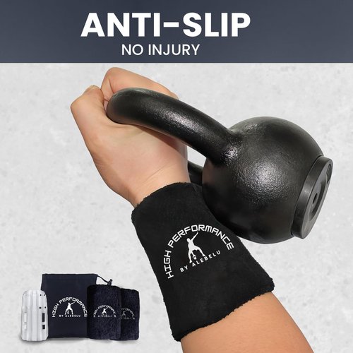 Wrist Guards with Shock-Absorbing Plastic Inserts, 100% Cotton, Black, Pack of 2 ??Training Support