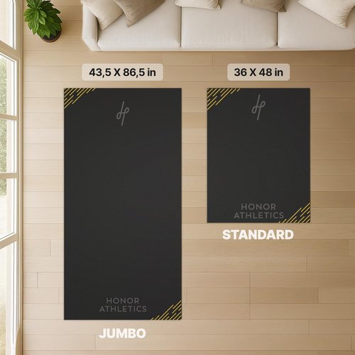 Honor Athletics Premium Jump Rope Mat – 1/4" Thick High-Density Rubber | Non-Slip Surface for Indoor/Outdoor Use | Durable & Odor-Free Skipping Mat (Standard Size – 36" x 48")