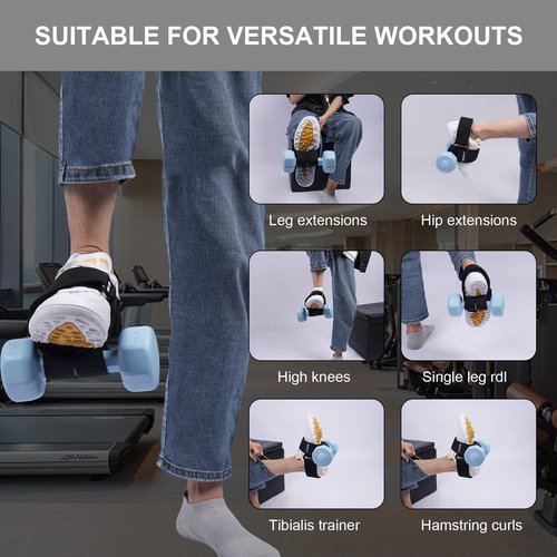 Saubere 2Pcs Dumbbell Foot Attachment for Leg Workout at Home, Ankle Straps for Weights, Tibialis Trainer, Hip Flexors Exercise Tool for Women and Men