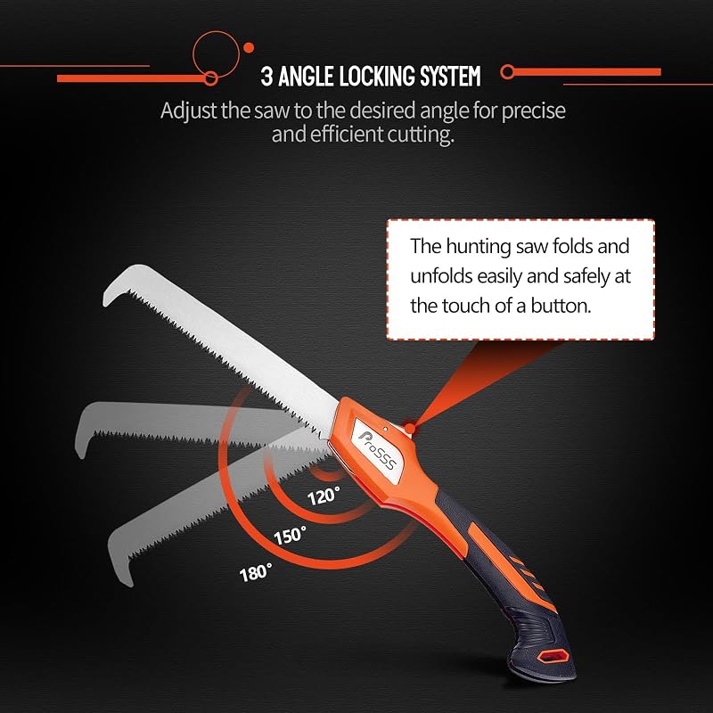ProSSS 7-Inch Folding Hunting Saw with Replaceable 65Mn Blade – Folding Bone Meat Saw