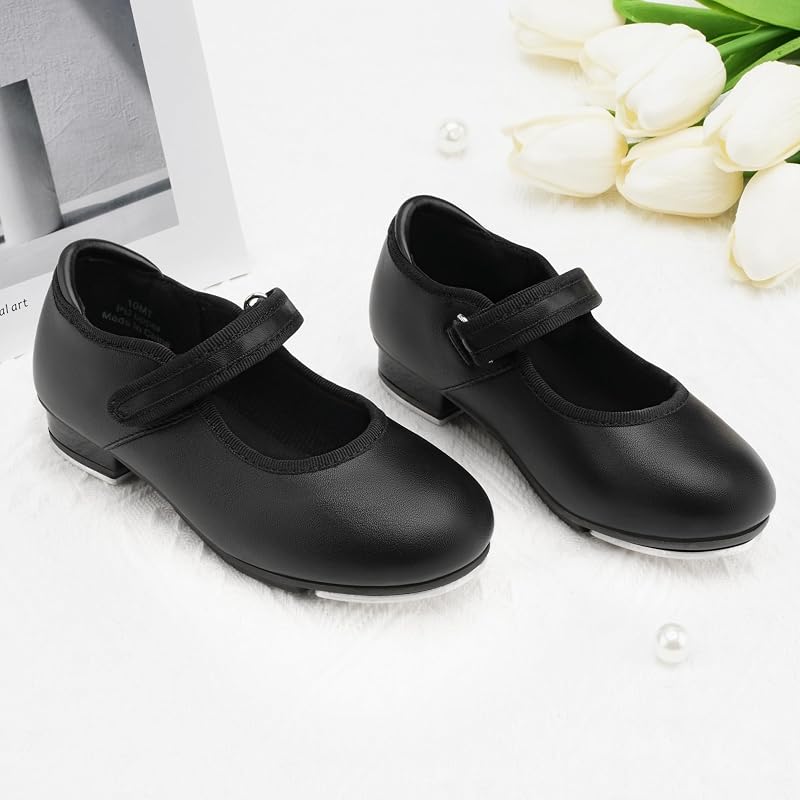 Stelle Tap Shoes for Toddler Girls PU Black + 7 Variation: B-Black PU+7 Toddler