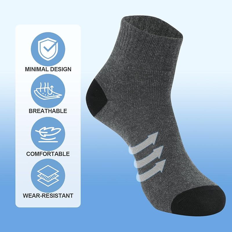 Men's Quarter Ankle Socks Bulk Pack 150 Pairs Colormatching 9-11 Unisex