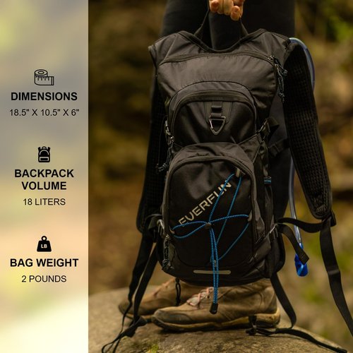 Everfun Hydration Backpack 18L Hiking Water Backpack with 2L Water Bladder, Women Men Hydration Pack Insulated Daypack Lightweight Hydropack with Rain Cover for Hiking, Biking, Running, Festivals