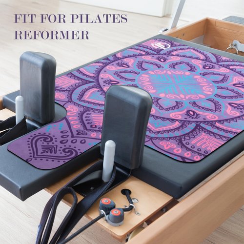 JOOEER Pilates Reformer Machine Mat, Non Slip Pilates Reformer Cover Lightweight Foldable Washable Pilates Reformer Mat for Gym Fitness, Purple