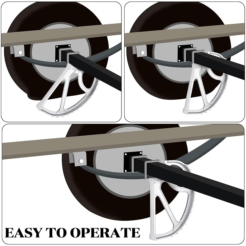 Lasnten 2 Ton Boat Trailer Jack with 14in Universal Folding Lug Wrench Set - Silver
