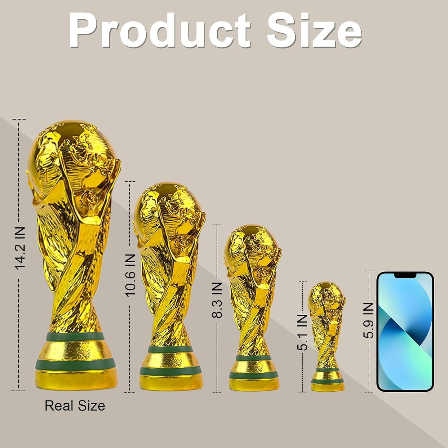 2022 World Cup Trophy Replica Resin Soccer Collectibles Sports Fan Trophy Gold Bedroom Office Desktop Decor