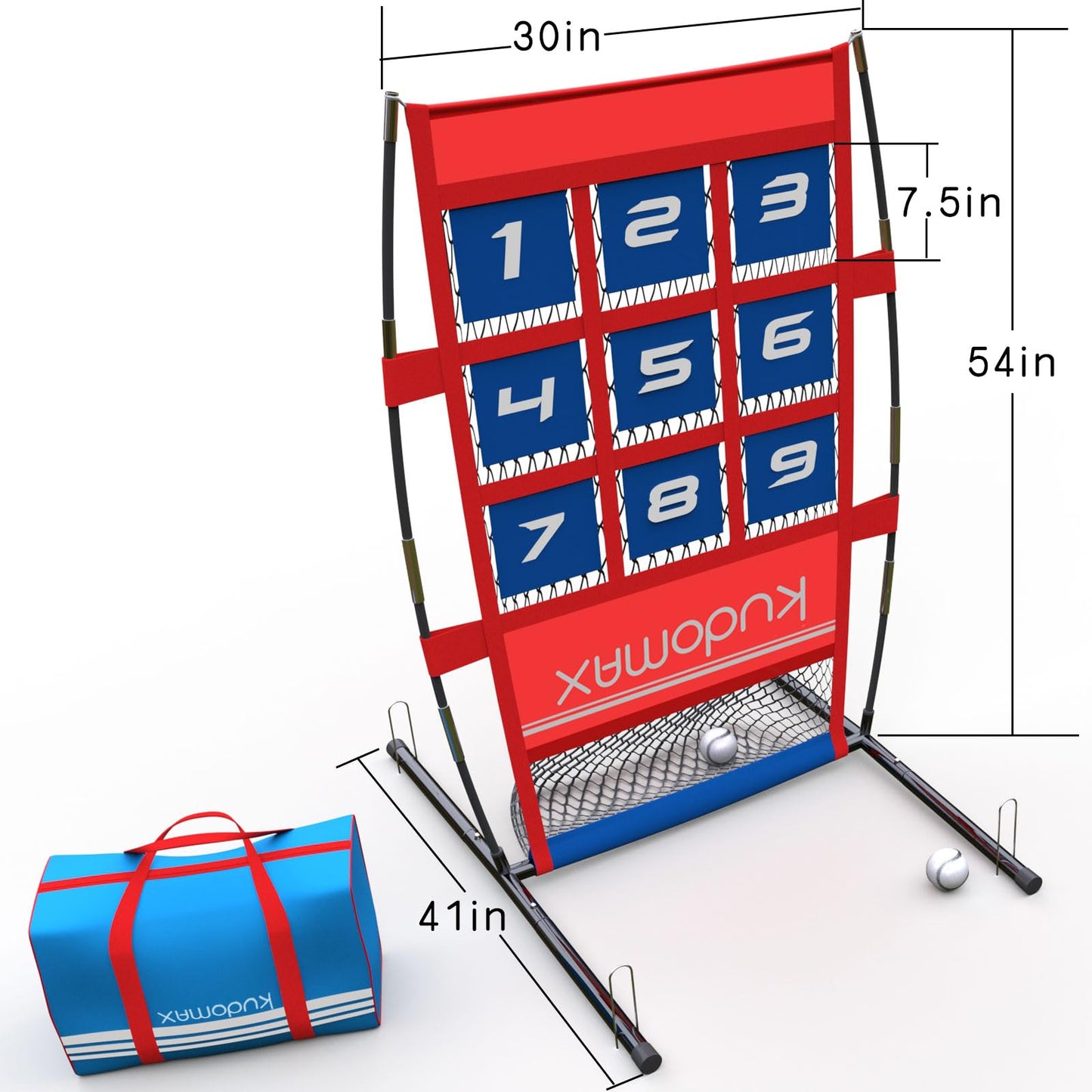 Pitching Target Net – Master Your Pitch! Portable Practice System with Numbered Strike Zone for Baseball, Softball & Football. Includes Carry Bag & Enables Quick Assembly