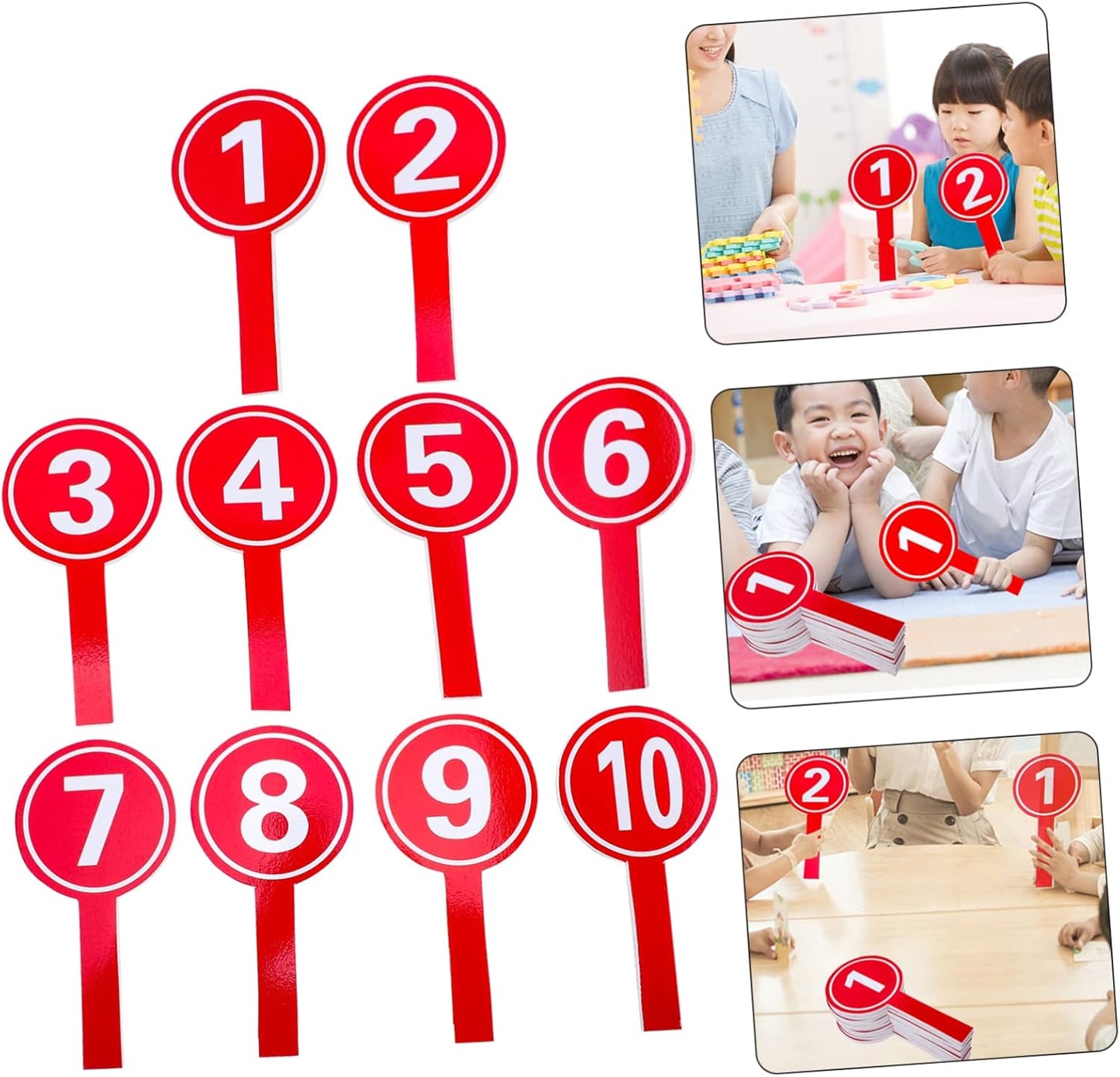 10pcs Handheld Score Paddles Number Score Boards for Voting Auction Competition Use Operate Design
