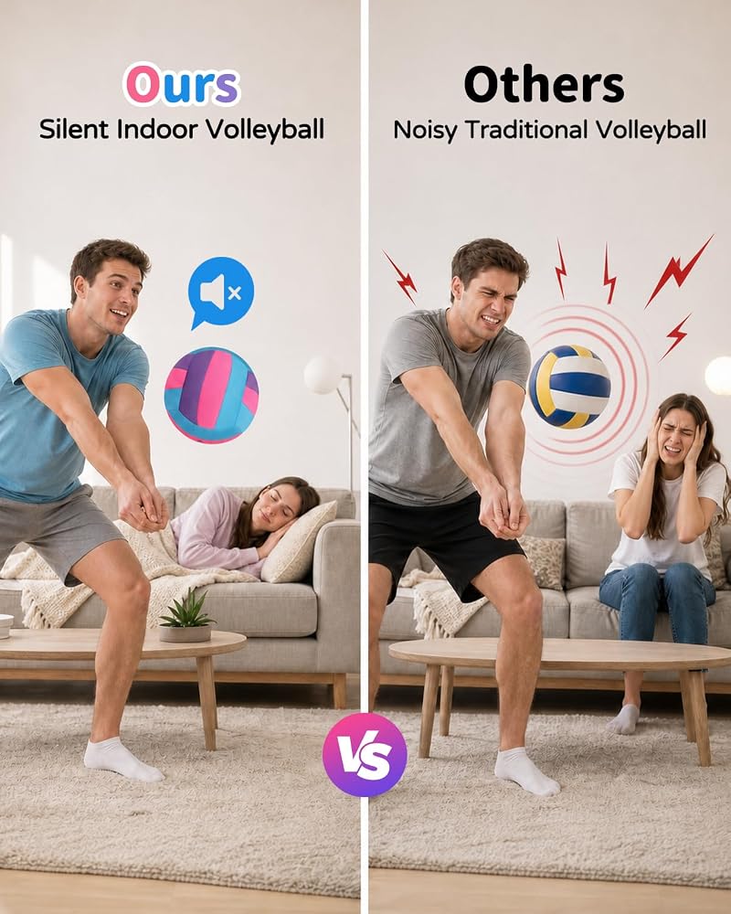 Soft Indoor Volleyball - Quiet Practice Ball with Realistic Bounce