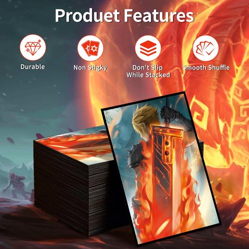 MTG Card Sleeves(Fantasy) Magic The Gathering Card Sleeves Art Sleeve Deck Protector, Clear Front & Matte Back, Smooth Shuffle
