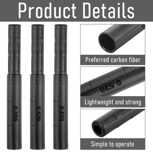 Yolev 3pcs Putter Shaft Extension,0.52" Golf Shaft Extension for Iron and Wood Putter,Black Golf Club Extensions Stick Extender Rod Accessories(Plastic)