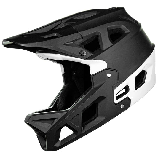 ILM Adult Mountain Bike Helmet Men & Women Full Face Lightweight BMX MTB Helmet ASTM CPSC CE Certified Cycling Helmet Model ZL-B068 (BW, Large)