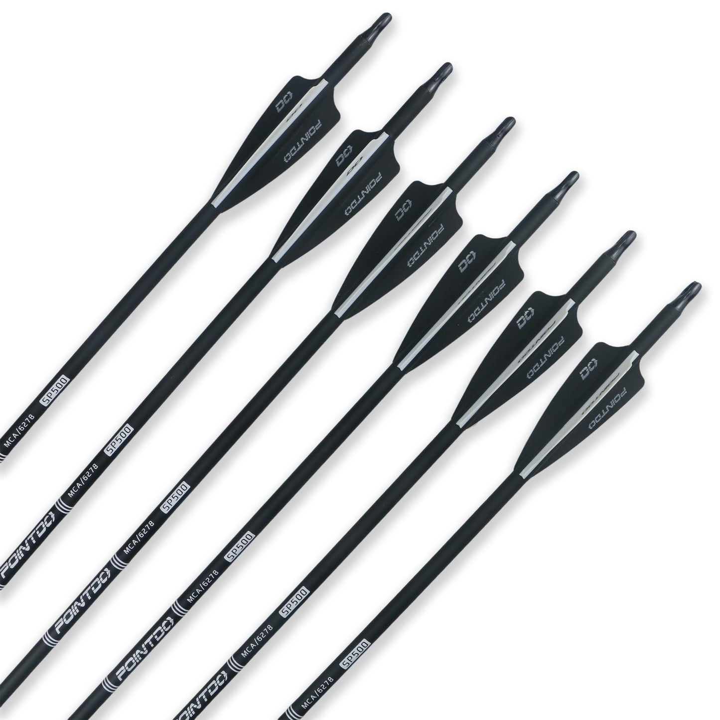 Pointdo 28"/30"/32inch Carbon Arrow Practice Hunting Arrows with Removable Tips for Compound & Recurve Bow(Pack of 12) (2Black&White, 28inch)
