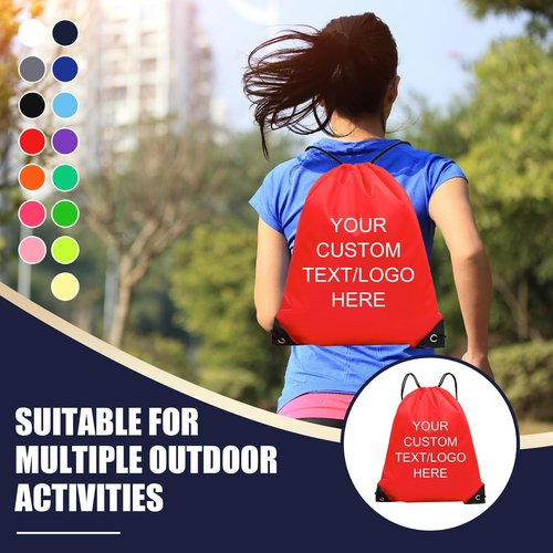 KQVXZZB Custom Drawstring Bags - Bulk Orders (30/50/100 Pcs) with Your Logo | Ideal for Gyms, Events, Travel & Daily Activities